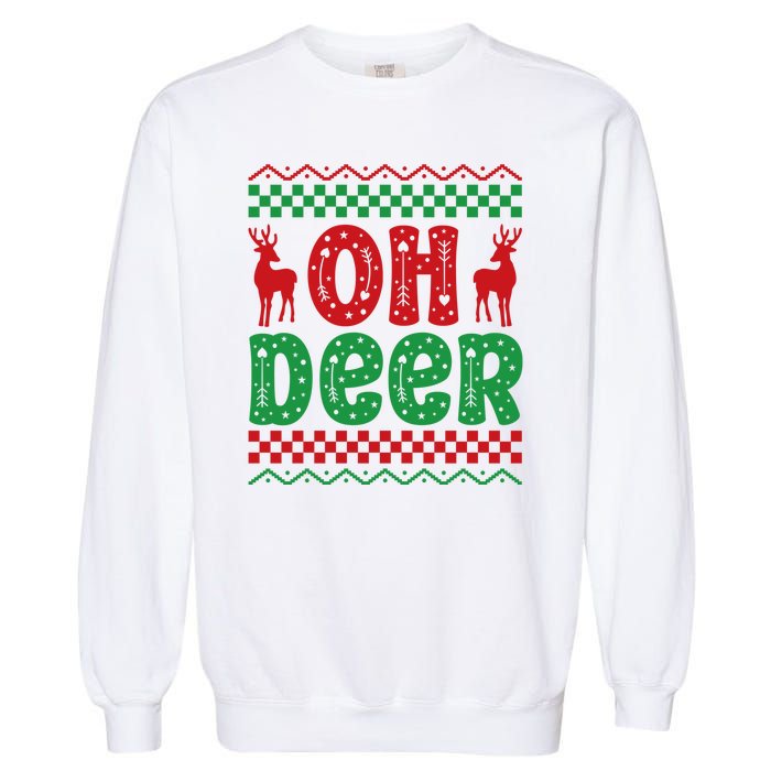 Cool Oh Deer Christmas Sweater Garment-Dyed Sweatshirt