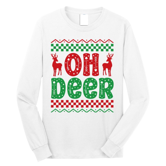 Cool Oh Deer Christmas Sweater Long Sleeve Shirt