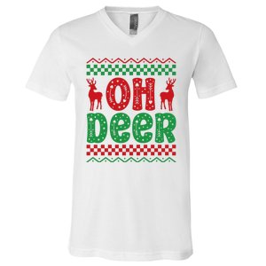 Cool Oh Deer Christmas Sweater V-Neck T-Shirt