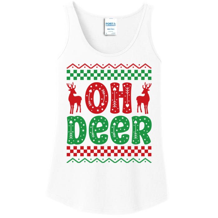 Cool Oh Deer Christmas Sweater Ladies Essential Tank