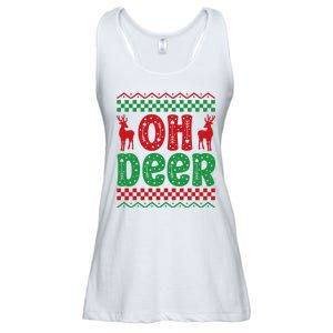 Cool Oh Deer Christmas Sweater Ladies Essential Flowy Tank