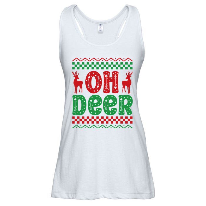 Cool Oh Deer Christmas Sweater Ladies Essential Flowy Tank