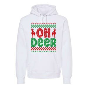 Cool Oh Deer Christmas Sweater Premium Hoodie