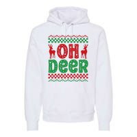 Cool Oh Deer Christmas Sweater Premium Hoodie