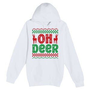 Cool Oh Deer Christmas Sweater Premium Pullover Hoodie