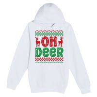 Cool Oh Deer Christmas Sweater Premium Pullover Hoodie