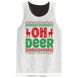 Cool Oh Deer Christmas Sweater Mesh Reversible Basketball Jersey Tank