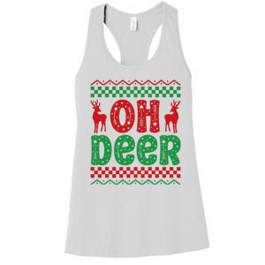 Cool Oh Deer Christmas Sweater Women's Racerback Tank