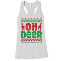 Cool Oh Deer Christmas Sweater Women's Racerback Tank