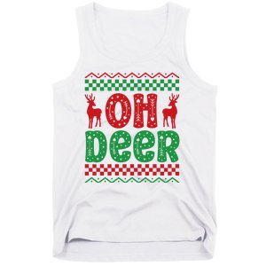 Cool Oh Deer Christmas Sweater Tank Top