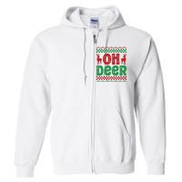 Cool Oh Deer Christmas Sweater Full Zip Hoodie