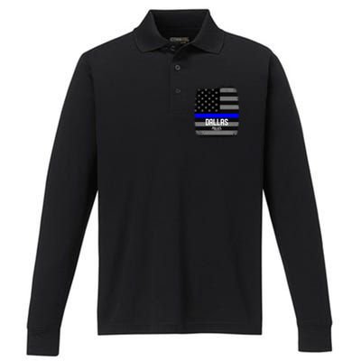 City Of Dallas Police Officer Texas Police Great Gift Performance Long Sleeve Polo