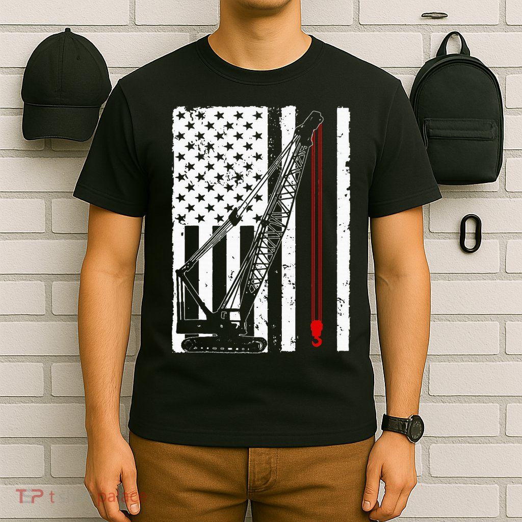 Crane Operator Design Us Heavy Equipment Crane Lover T-Shirt