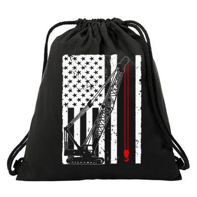 Crane Operator Design Us Heavy Equipment Crane Lover Drawstring Bag