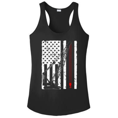 Crane Operator Design Us Heavy Equipment Crane Lover Ladies PosiCharge Competitor Racerback Tank