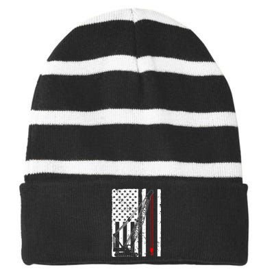 Crane Operator Design Us Heavy Equipment Crane Lover Striped Beanie with Solid Band