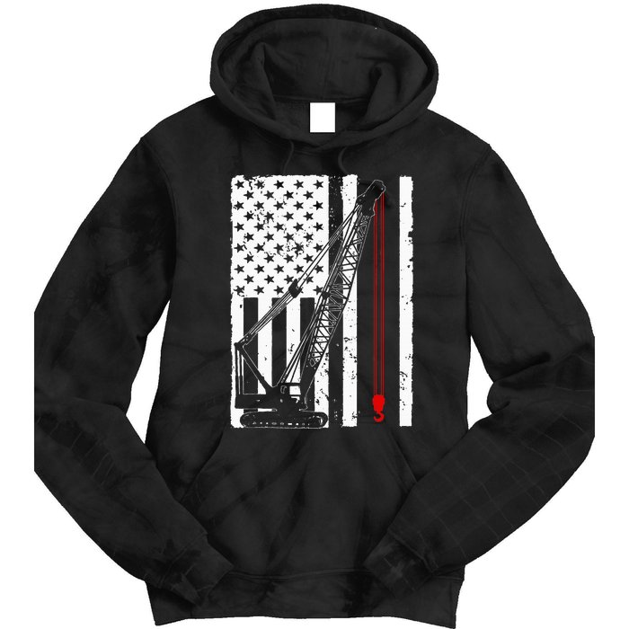 Crane Operator Design Us Heavy Equipment Crane Lover Tie Dye Hoodie