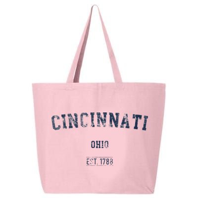 Cincinnati Ohio Distressed Text Sport Style 25L Jumbo Tote