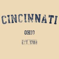 Cincinnati Ohio Distressed Text Sport Style Zip Tote Bag