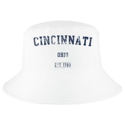 Cincinnati Ohio Distressed Text Sport Style Cool Comfort Performance Bucket Hat