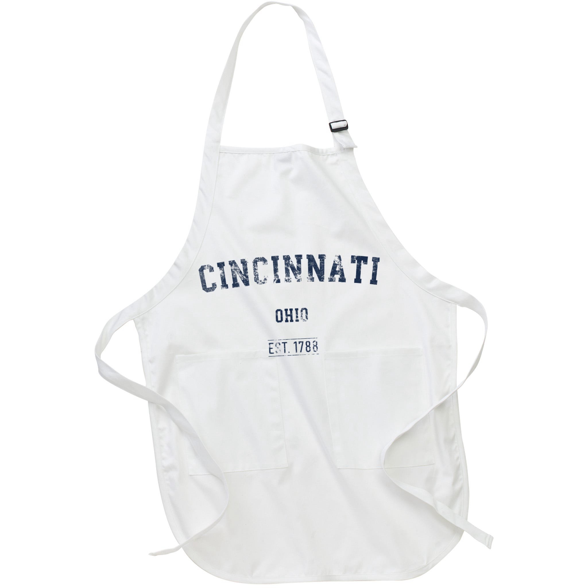 Cincinnati Ohio Distressed Text Sport Style Apron