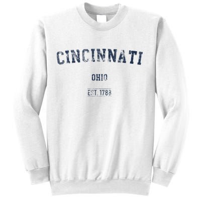 Cincinnati Ohio Distressed Text Sport Style Sweatshirt