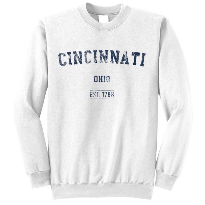 Cincinnati Ohio Distressed Text Sport Style Sweatshirt
