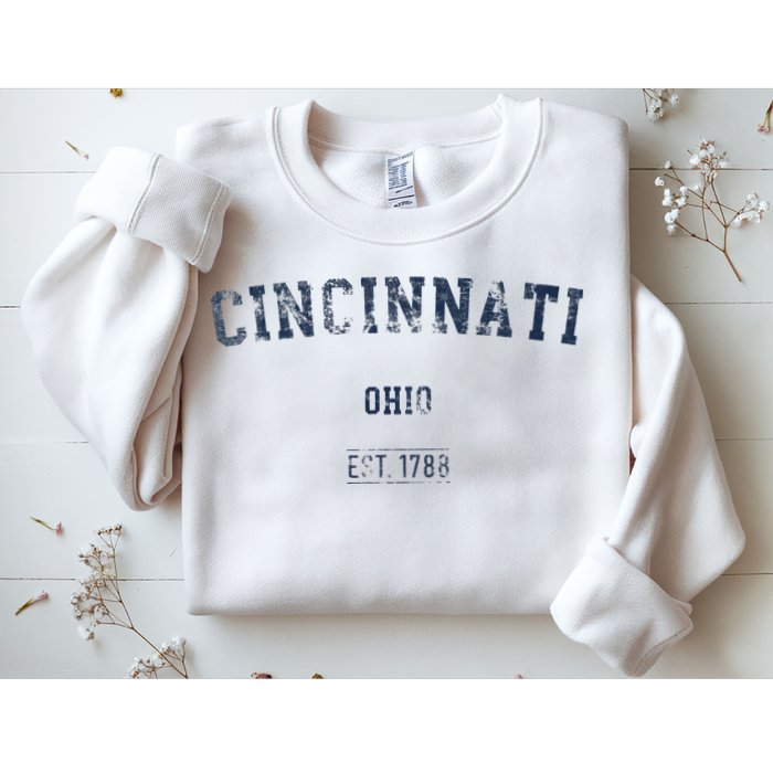 Cincinnati Ohio Distressed Text Sport Style Sweatshirt