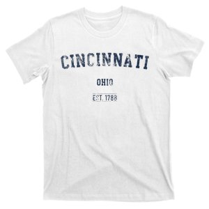 Cincinnati Ohio Distressed Text Sport Style T-Shirt