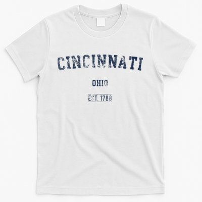Cincinnati Ohio Distressed Text Sport Style T-Shirt