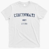 Cincinnati Ohio Distressed Text Sport Style T-Shirt