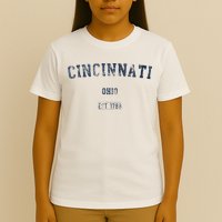 Cincinnati Ohio Distressed Text Sport Style T-Shirt