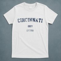 Cincinnati Ohio Distressed Text Sport Style T-Shirt