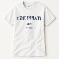 Cincinnati Ohio Distressed Text Sport Style Tall T-Shirt