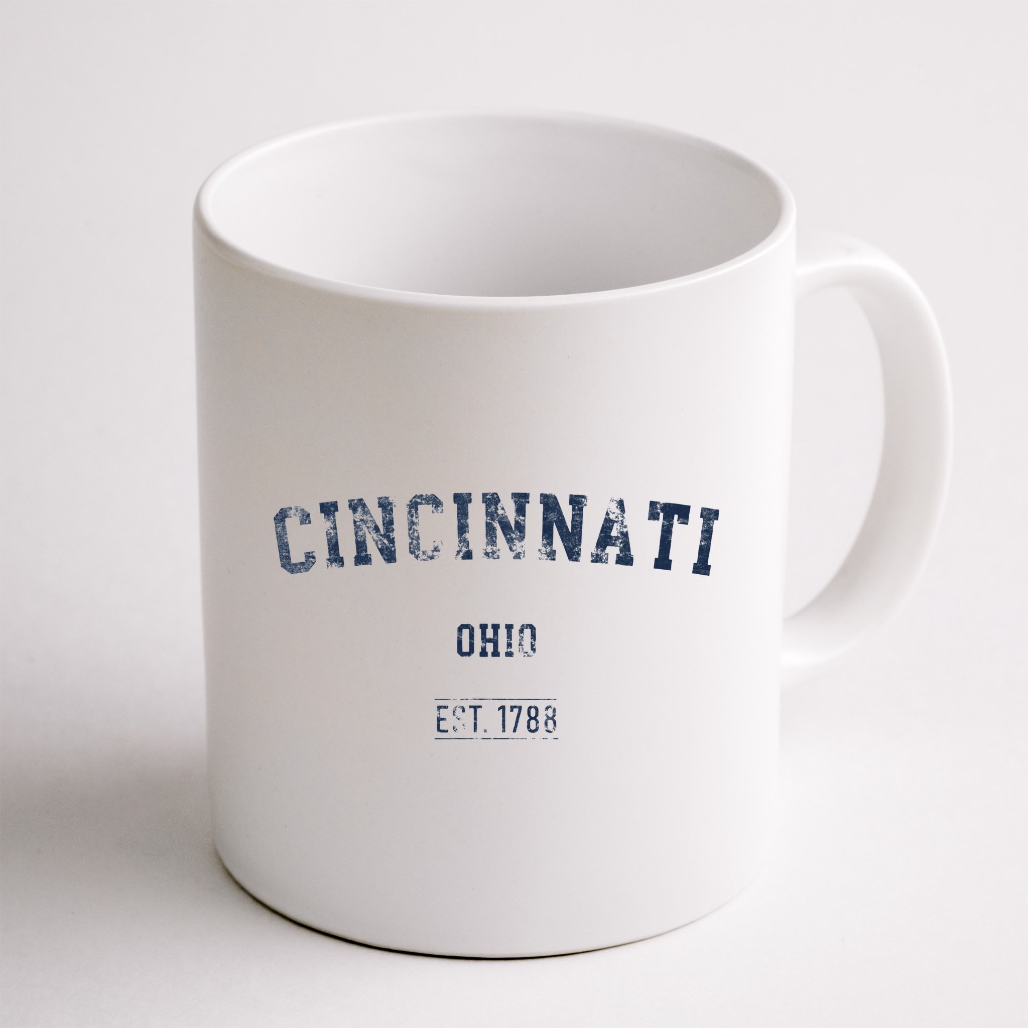 Cincinnati Ohio Distressed Text Sport Style Mug