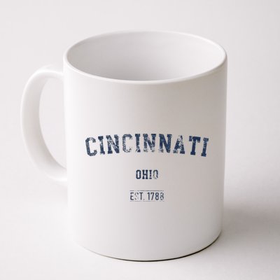 Cincinnati Ohio Distressed Text Sport Style Mug