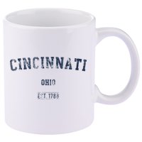 Cincinnati Ohio Distressed Text Sport Style 11oz C Handle Ceramic Mug