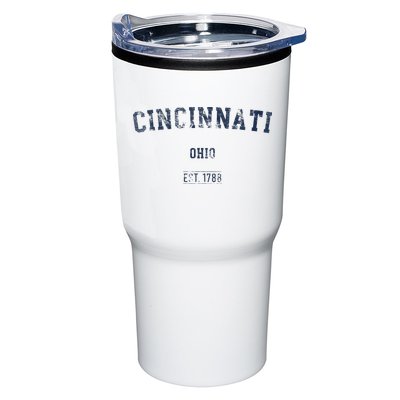 Cincinnati Ohio Distressed Text Sport Style Tumbler