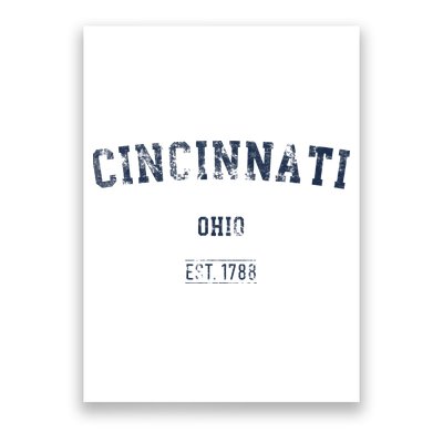 Cincinnati Ohio Distressed Text Sport Style Poster