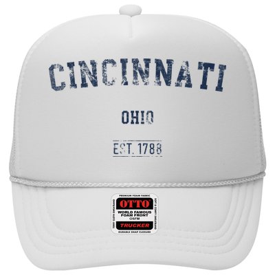 Cincinnati Ohio Distressed Text Sport Style Hat
