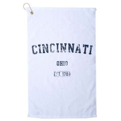 Cincinnati Ohio Distressed Text Sport Style Golf Towel