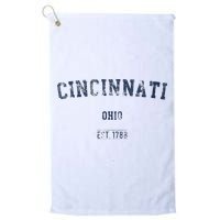 Cincinnati Ohio Distressed Text Sport Style Golf Towel
