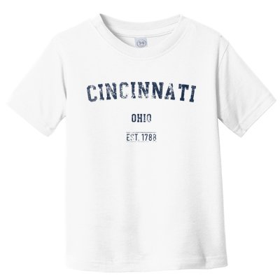 Cincinnati Ohio Distressed Text Sport Style Toddler T-Shirt