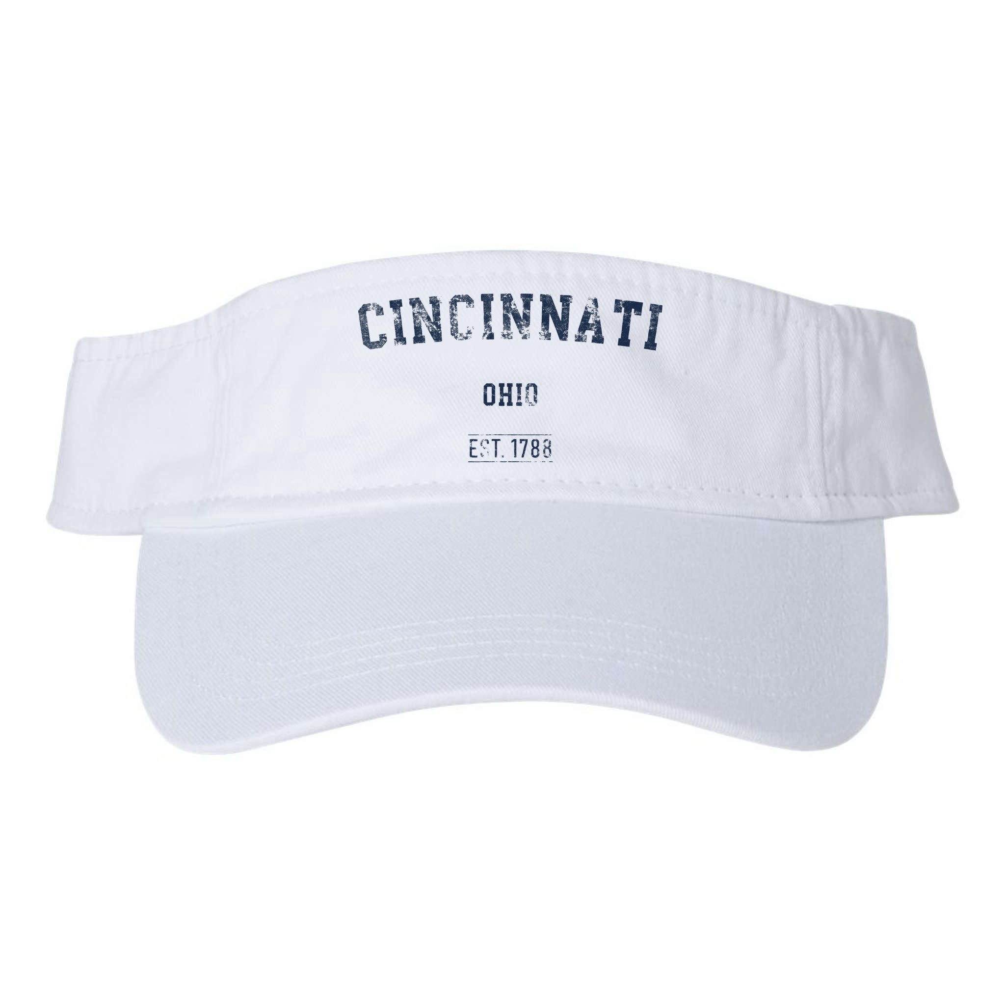 Cincinnati Ohio Distressed Text Sport Style Visor