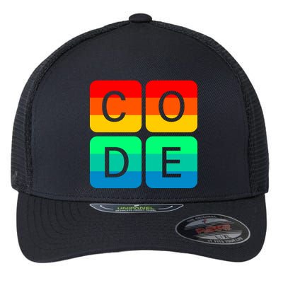 Code Gay Pride Rainbow Flexfit Unipanel Trucker Cap