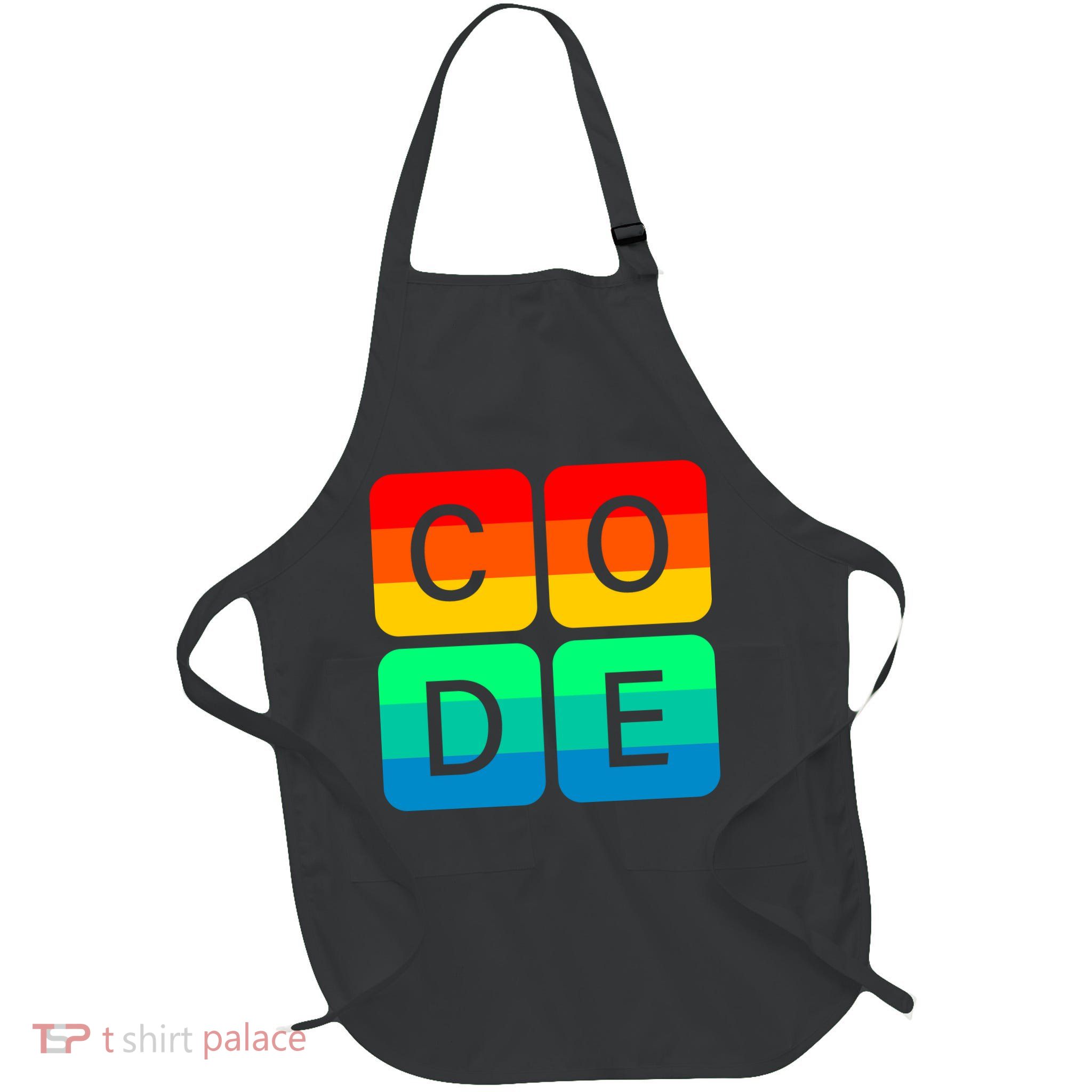 Code Gay Pride Rainbow Full-Length Apron With Pockets