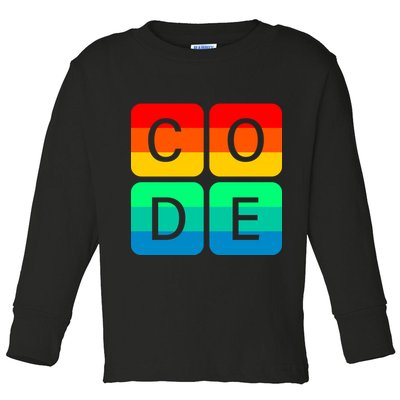 Code Gay Pride Rainbow Toddler Long Sleeve Shirt