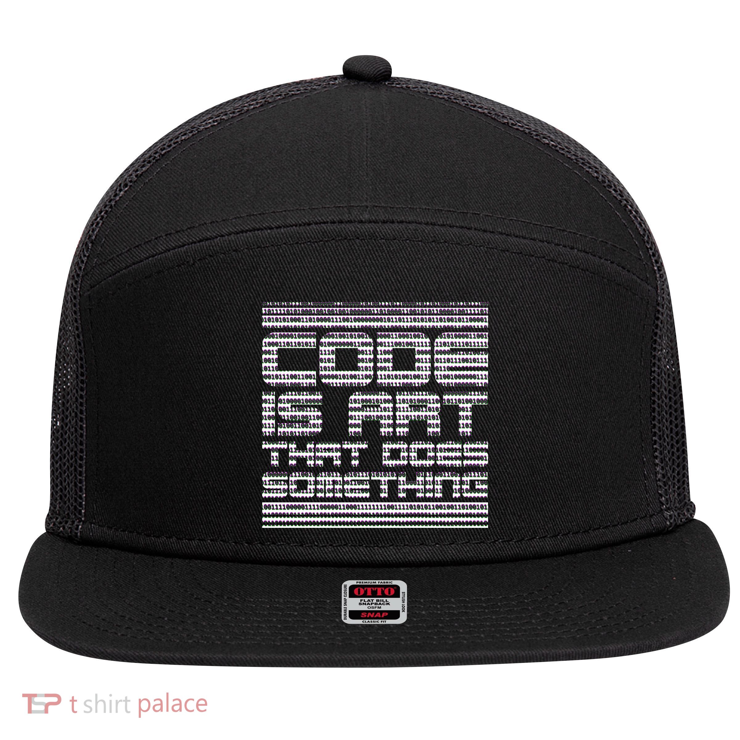 Code Is Art That Does Something  7 Panel Mesh Trucker Snapback Hat