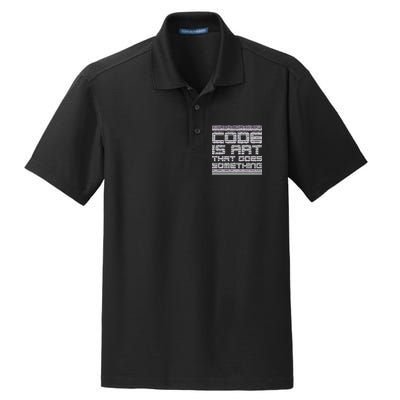 Code Is Art That Does Something  Dry Zone Grid Polo