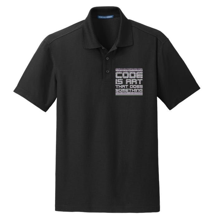 Code Is Art That Does Something  Dry Zone Grid Polo